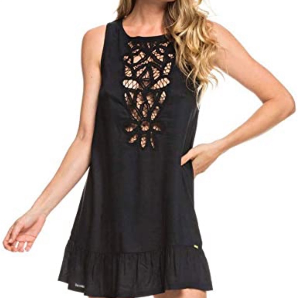 NWT ROXY goldy soul tank crochet dress cover up size XL
